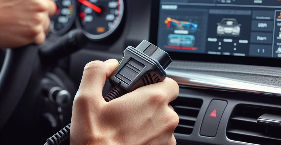 Podłączenie komputera do samochodu.