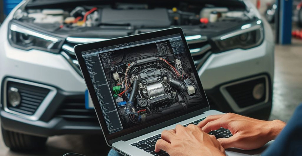 Aktualizacja oprogramowania sterowników w samochodzie.