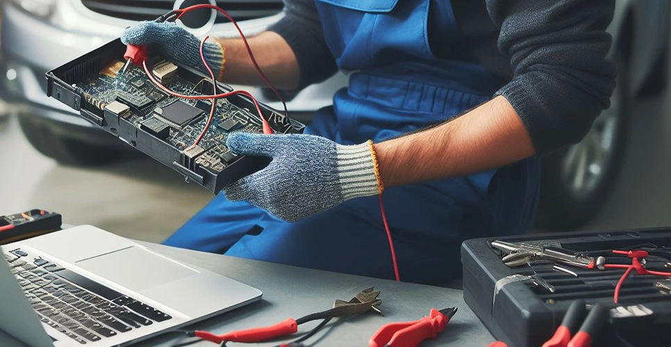 Naprawy elektroniki w samochodzie.