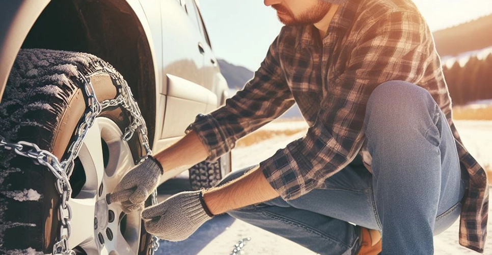 Wskazówki techniczne dla kierowców — Zakładanie łańcuchów na opony.