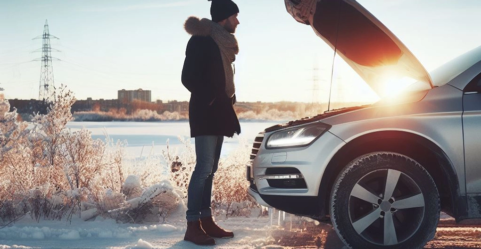 Zimowe kłopoty na drodze, Pomoc drogowa, tania auto laweta 24h.