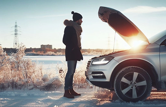 Zimowe kłopoty na drodze, Pomoc drogowa, tania auto laweta 24h.